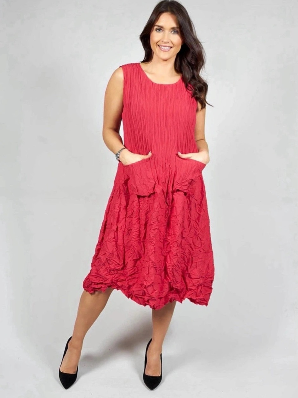 Alquema Sleeveless Smash Pocket Dress Midi Dress Raspberry Size 1